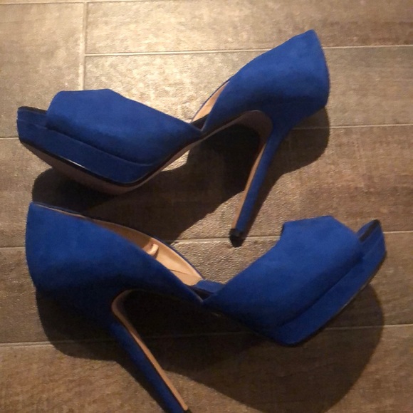 Zara cobalt blue suede sandals - Picture 4 of 5